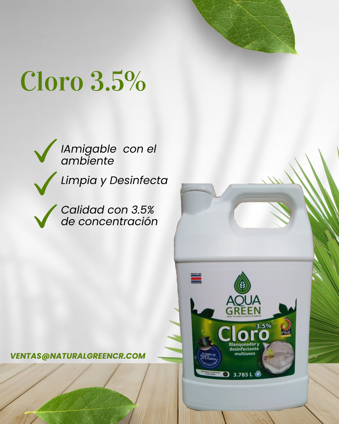 Post de Instagram sobre cuidado facial natural verde y blanco